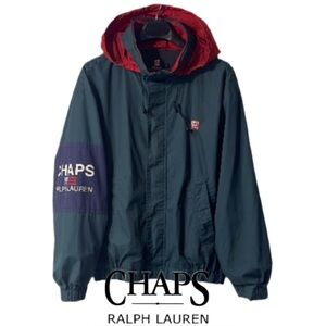 RALPH LAUREN CHAPS | Zip Up Long Sleeve Hoodie Jacket Windbreaker Coat Preppy